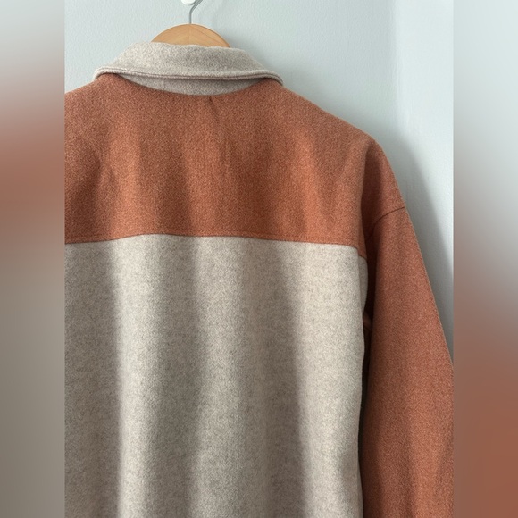 HEM & THREAD Quinn Color Block Shacket - Taupe/Rust - Picture 6 of 7